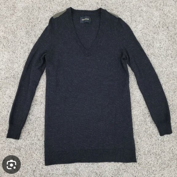 Zadig & Voltaire Merino Wool Sweater dress w Silk XS Grey Black - Picture 1 of 7